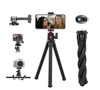 Famall Flexible Camera Tripod for Phone, Hidden Phone Stand with Cold Shoe Mount, 1/4'' Screw for Magic Arm, Tripod Stand for GoPro for iPhone Samsung Canon Nikon Sony Streaming Vlog