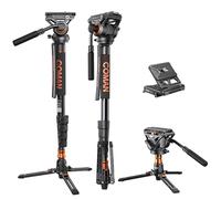 Famall Monopod with Feet, Coman Professional Video Camera Monopod Q6 with Tripod Stand 70.6 inch Max Load 22 Lbs for Cameras, Canon, Nikon, Sony, DSLR, Video Camcorder
