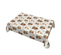 Famame Leaves Crown Highland Cow Tablecloth Rectangle Waterproof Stain Resistant Table Covers 54x72 Inch Decorative Tablecloths for Kitchen Dinner Picnic