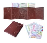 Famard DND DM Screen 5e with 5 Panels, 3D Embossed Faux Leather Dungeon Master Screen with Clear GM Pockets, Dungeons and Dragons Accessories for DND Lovers