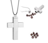 Famard Unique DND Dice Set with Cross Necklace Case, Mini 6mm Metal Polyhedral D&D Dice Set for Dungeons and Dragons, Tabletop RPG and Board Games, Zinc