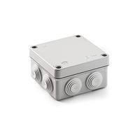 FAMATEL - IP55 Waterproof Box | Halogen Free | High Impact Resistant | 1/4 Turn Fastening Screws | Easy Assembly | Metric Cone | 100x100x55 | Gray (Pack of 6)
