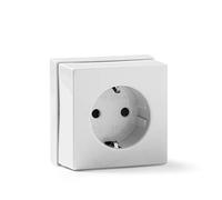 FAMATEL - Power outlet with TTL | 65 x 65 mm | Surface | 16A | 250V | Easy installation | 5000 Series | White.