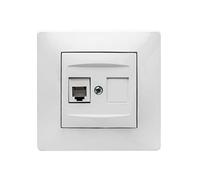 FAMATEL - RJ-11 Telephone Socket | Recessed Socket | Habitat 15 Series | Easy Installation | High Tightness of The Product | Free of hazens | White