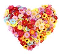 FAMCUCHE 200Pcs Artificial Flower Heads, 4cm Artificial Sunflowers Heads, Colorful Craft Flowers, Realistic Fabric Flowers for Craft, Bridal, Hair Clips, Dress, Party Supply, Table Decoration
