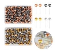 400 Pieces Map Pins, 4 Colors Push Pins for Cork Board, Drawing Pins with Stainless Steel Point, Metal Map Push Pins for World Map, Cork Board, Fabric Marking