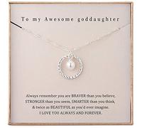 Famdecor Goddaughter Gifts from Godmother Sterling Silver Necklace for Goddaughter Birthday Gifts Christmas Gifts for Goddaughter