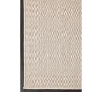 Fame Rugs Natural Indoor Outdoor Entryway Mat - Jute Look Modern Bordered Textured Flatweave - for Entrance, Bathroom, Farmhouse Boho Neutral Doormat Decor (2'x3' White)