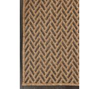 Fame Rugs Natural Indoor Outdoor Entryway Mat - Jute Look Modern Chevron Herringbone Pattern Flatweave - for Entrance, Bathroom, Farmhouse Boho Neutral Doormat Decor (2'x3' Tan/Black)