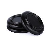 FameFame Solid Wood Piano Caster Piano Leg Floor Protectors, 3-Pack Grand Piano Caster Cups with Non-Slip & Anti-Noise Foam (Black)