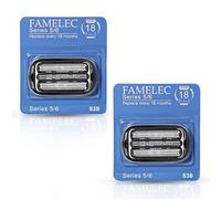FAMELEC Upgrade 53B Compatible with Braun S5 Replacement Head Models 5018s 5020s 5035s 5049cs 5050cs 5762, Electric Shaver Replacement Foil and Cutter for New Generation Series 5/6 Shavers, 2 Pack