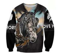 famesale 3D Printed Beautiful Horse Art Animal Hoodie Harajuku Sweatshirt Streetwear Autumn Unisex Casual Zipper Jacket Pullover