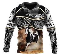 famesale 3D Printed Beautiful Horse Art Animal Hoodie Harajuku Sweatshirt Streetwear Autumn Unisex Casual Zipper Jacket Pullover