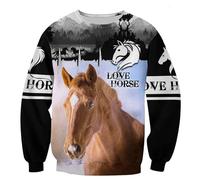 famesale 3D Printed Beautiful Horse Art Animal Hoodie Harajuku Sweatshirt Streetwear Autumn Unisex Casual Zipper Jacket Pullover