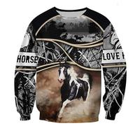 famesale 3D Printed Beautiful Horse Art Animal Hoodie Harajuku Sweatshirt Streetwear Autumn Unisex Casual Zipper Jacket Pullover