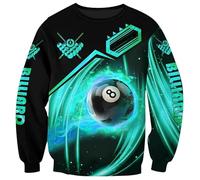 famesale 8 Ball Billiard 3D Printed Mens Hoodie & Sweatshirt Autumn Unisex Streetwear Billiard Club Zipper Jacket Pullover