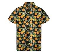 famesale Banana Orange Dragon Fruit Printed Hawaiian Shirts for Men Banana 3D Printed Shirt Lapel Short Sleeve Street Oversized Women Blouse