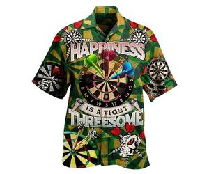 famesale Dart Hawaiian Shirt Women/Men 3D Printed Button Down Shirt Dart Target Pattern Graphic Short Sleeve Shirt Beach Holiday Party Tops