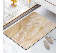 famesale Diatomaceous Earth Floor Rug Textured Watercolor Absorbent Quick Dry Bath Mat Oil Painting Backing Washable Carpet for Tub Bedroom Kitchen Door
