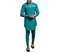 famesale Kaftan Nigerian Men African Traditional Luxury Plus Size Dashiki Shirt + Pants Clothing Set Oversized Fashion Costume Suit