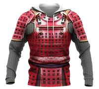 famesale Men's Hoodie Japanese Samurai Armor Tattoo 3D Printed Hoodies Sweatshirt Women Zipper Tracksuit Jacket Pullover
