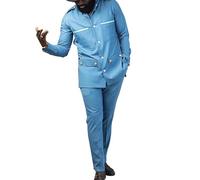 famesale Men's Kaunda Suit Dashiki Shirt + Pants Kaftan Wedding 2 Piece Outfits Traditional African Fashion Clothing