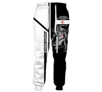 famesale Men's Knights Templar 3D Printed Joggers Sweatpants Casual Plus Size Training Sport Trousers Hip Hop Running Pants