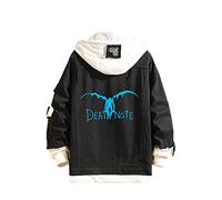 famesale Unisex Death Note Hoodie Jacket Cosplay L·Lawliet Yagami Light Denim Jacket Anime Casual Sweatshirt Costume