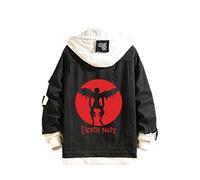 famesale Unisex Death Note Hoodie Jacket Cosplay L·Lawliet Yagami Light Denim Jacket Anime Casual Sweatshirt Costume