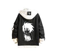 famesale Unisex Death Note Hoodie Jacket Cosplay L·Lawliet Yagami Light Denim Jacket Anime Casual Sweatshirt Costume