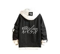 famesale Unisex The Promised Neverland Hoodie Jacket Cosplay Emma Norman Ray Denim Jacket Anime Casual Sweatshirt Costume Jumper