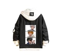 Famesale Unisex The Promised Neverland Hoodie Jacket Cosplay Emma Norman Ray Denim Jacket Anime Casual Sweatshirt Costume Jumper