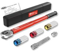 Famex 10886-3-RS Torque Wrench 1/2 Inch (12.5 mm) 30-210 Nm for Car, Motorcycle, Van - Includes Extension and Sockets