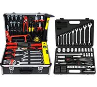 FAMEX 743-47 Mechanic Tool Box Filled with Tool Set - Plenty of Space for Other Tools and Parts - Extensively Equipped