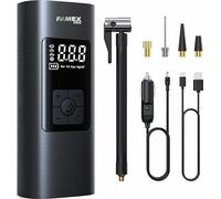 FAMEX RIDE Car Tyre Inflator Portable Air Compressor, Cordless Tyre Inflator 6000mAh Rechargeable Car Tyre Pump Bike Pump, Electric Air Pump with LED Light for Car/Motorbike/Bike/Ball/Swimming Rings
