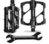 FAMEX RIDE Premium Bike Pedals, 3 Sealed Bearings Bicycle Pedals, 9/16inch Threads of Bike Flat Pedal, Aluminum Alloy Bicycle Cycling Pedals + The Wrench