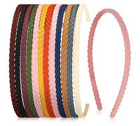 FAMEZA6 Pieces Pigtail Thin Hair Bands Assorted Skinny Headbands Solid Teen Colored Girls Headbands with Teeth for Teens Kids Ladies Women With Matte Finish