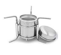 Famgee Portable Outdoor Mini Stainless Steel Ultralight Liquid Alcohol Stove Burner Furnace with Rack Support Stand for Backpacking Picnic Hiking Camping Survival