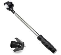 Famgee Portable Retractable Stainless Steel Golf Ball Retriever Telescopic Pick Up Scoop Saver Automatic Locking Shaft Tool with Golf Ball Grabber for Putter Extended Length 6.2Ft