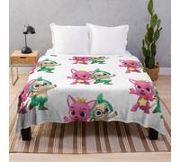 Famgem Fleece Throw Blanket Pinkfong & Hogi 60x50 in - Ultra-Soft Flannel for Sofa, Cozy Kids Blanket ObFG-RedBSBlat1-4494590456.9242