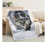 FamHarbor Soft Thick Sherpa Fleece Blanket for Sofa, Adults, Double Bed, Tiger, Wild Animals Small Sofa Throw Blanket for Sofa, Fluffy Gray Blankets and Throws (120x200cm) -Ag79