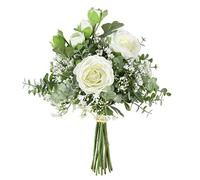 Famibay 2 Pack Fake Plants Eucalyptus Leaves Pink Babys Breath/Gypsophila Artificial Flower Arrangements Ins Style Bouquet Wedding Home Decoration