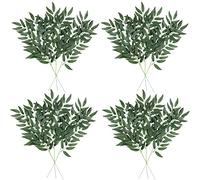 Famibay 36pcs Artificial Plants Willow Leaves Stems Green Foliage Willow Branches Silk Fake Plants for Indoor Outdoor Home Wedding Flower Arrangment DIY Craft
