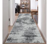 Famibay Hallway Runner 80x300 cm Carpet Runners for Hallways Non Slip Long Washable Hall Runner Rugs Dark Grey Absrtact Modern for Hallway Entryway Bedroom Kitchen