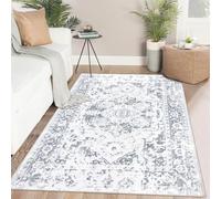 Famibay Rugs Living Room Soft Fluffy Area Rugs Anti Slip Bedroom Rugs 80x150cm Short Pile Boho Grey Carpet for Living Room Bedroom Kitchen