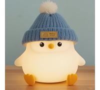 FAMIDUO Penguin Lamp with Knit Hat,Kawaii Penguin Night Light,Food Grade Silicone,Dimmable Nursery Nightlight,LED Squishy Novelty Animal Lamp,Kids Room Decor,Funny Gifts for Kids Boys Girls Baby