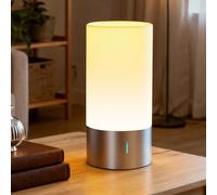 Famigreta Bedside Lamp, Touch Control Bedside Lamp for Bedroom, 3 Levels Dimmable, Warm White Lights with 256 RGB Color Modes, Modern Design, Table