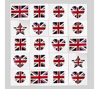 Famiker British Flag Tattoo Stickers, Union Jack Temporary Tattoos Queens Platinum Jubilee Tattoos Stickers 2022 Party Favours, International Competitions Waterproof Flags Tattoo Sticker Set (120PCS)