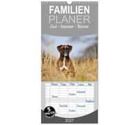 Familienplaner 2027 - Gut - besser - Boxer mit 5 Spalten (Wandkalender, 21 x 45 cm) CALVENDO: Boxer, einzigartige Hunde