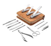 FAMILIFE Nail Clippers Tool 13pcs, Professional Stainless Steel Portable Travel Grooming Kit, Nail Care Nail Scissors Kit, Mens Women